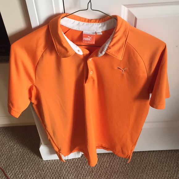 puma golf shirts orange